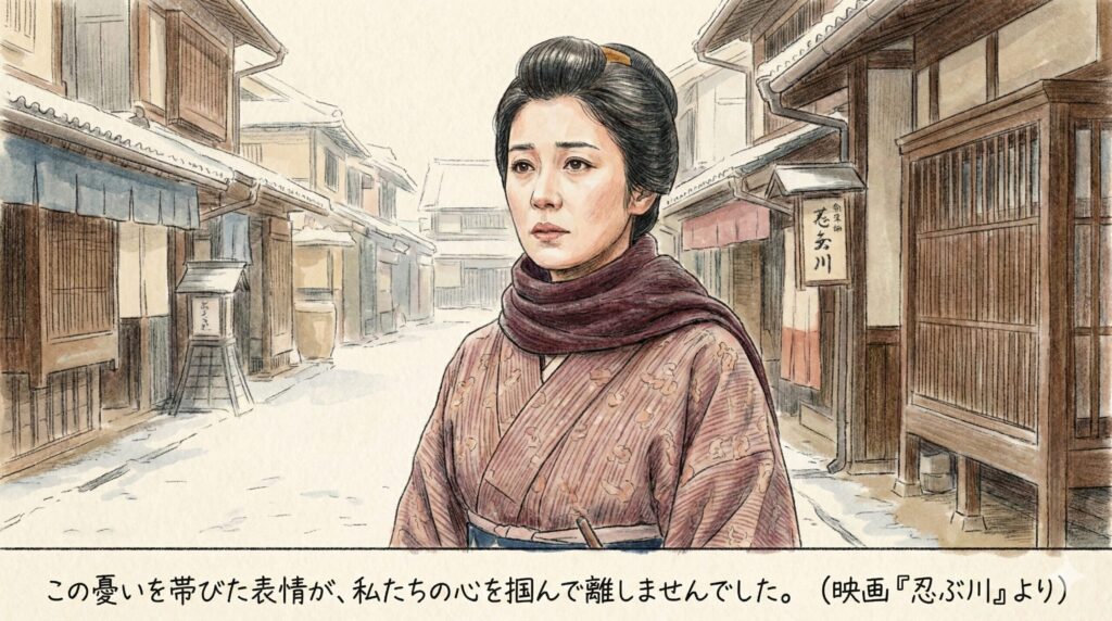 「映画『忍ぶ川』で志乃を演じる栗原小巻さん。その美しさは伝説となった。」