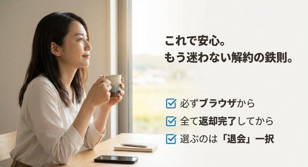 TSUTAYA DISCAS解約で失敗しないための3つの重要ポイントまとめ（ブラウザ・返却・退会選択）